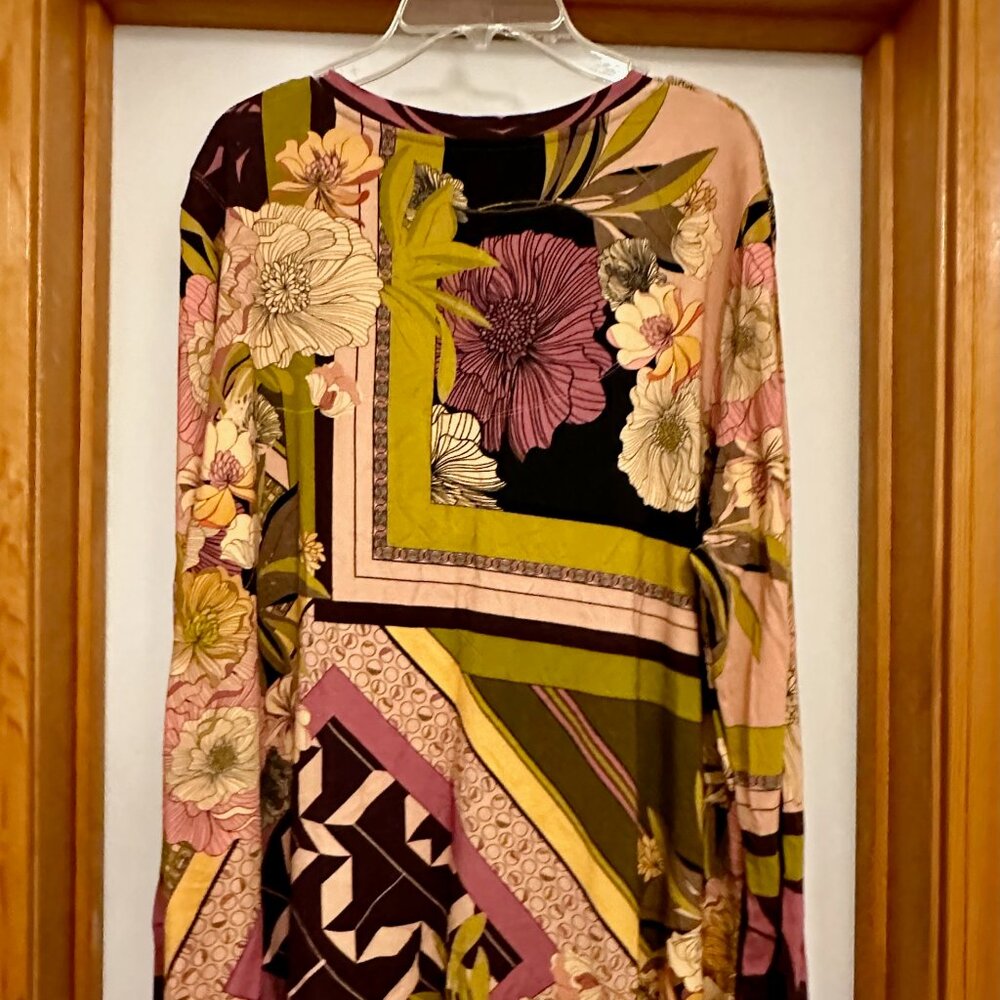 Johnny Was ECHO‎ FAVORITE Long Sleeve V-Neck Swing TEE 1X - Picture 4 of 8